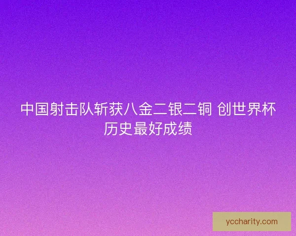 中国射击队斩获八金二银二铜 创世界杯历史最好成绩