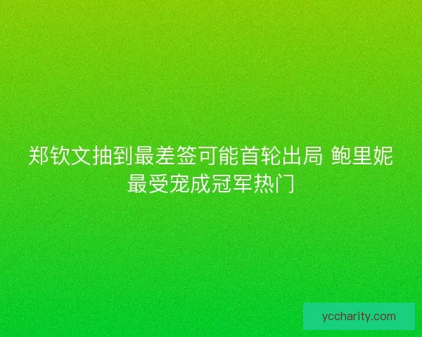 郑钦文抽到最差签可能首轮出局 鲍里妮最受宠成冠军热门 郑钦文抽到最差签可能首轮出局 鲍里妮最受宠成冠军热门